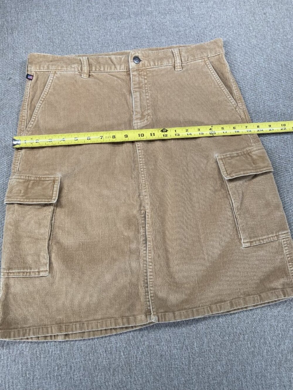 Polo Ralph Lauren Corduroy Cargo Skirt Women's 12 Brown Front Slit - Picture 12 of 13